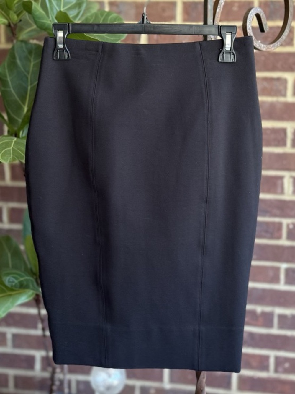 SPANX The Perfect Black Ponte Pencil Skirt Black High Waisted Small Like New